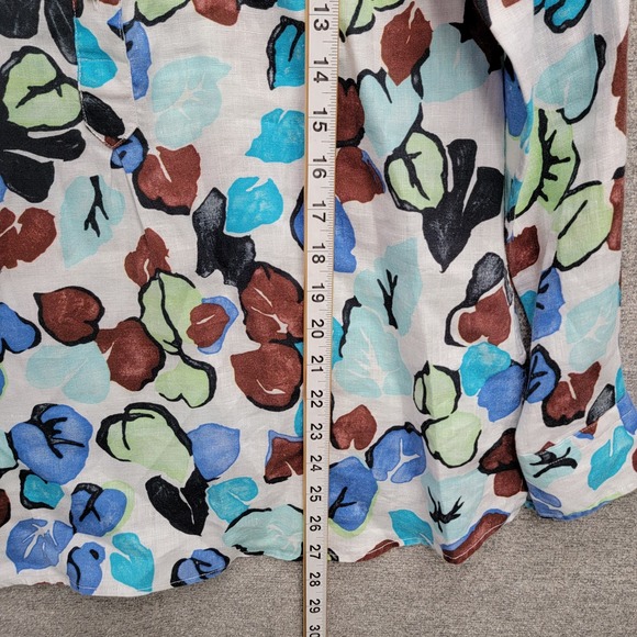 STENSTROMS WOMEN FLORAL LINEN BUTTON SHIRT, SIZE 34 - Picture 10 of 10